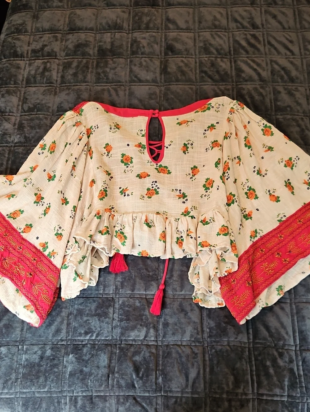 Rare Vintage Free People Kissed By The Sun Beach Set, L, Embroidered, Floaty